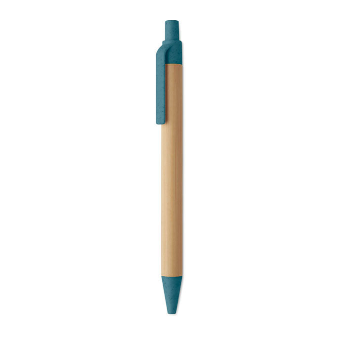 ITEA COLOUR Druckkugelschreiber mit Bambus – Blau