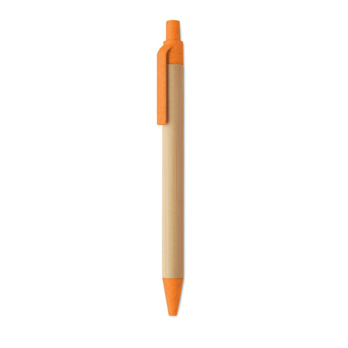 ITEA COLOUR Druckkugelschreiber mit Bambus – Orange