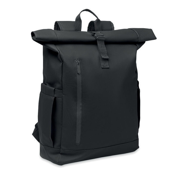 BANGKOK ROLL Rolltop-Rucksack 600D RPET – Schwarz