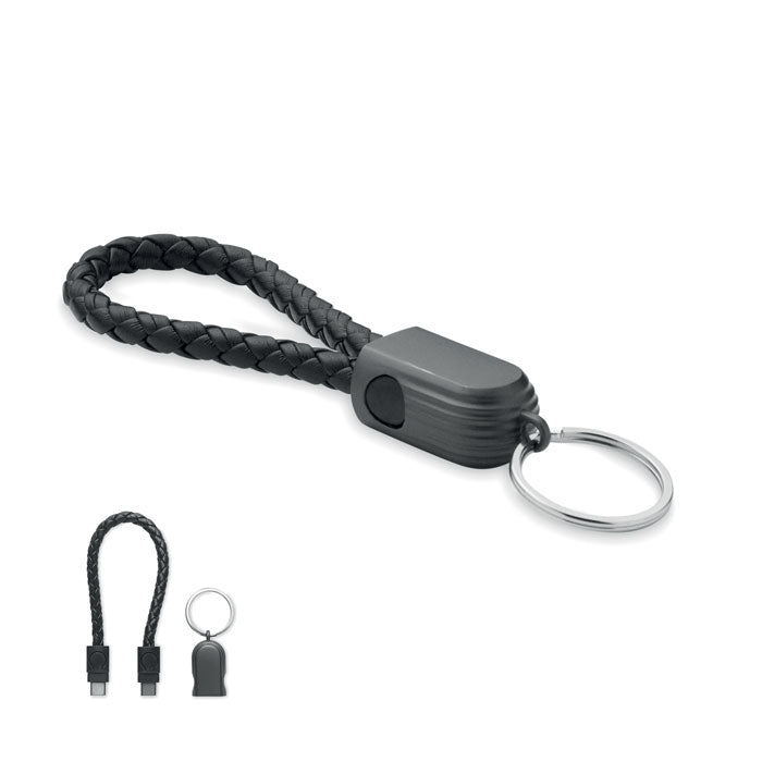 FAULETI LOOP 60W Schlüsselring-Ladekabel – Schwarz
