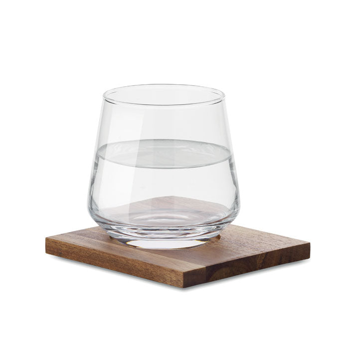 DRINKS Glas mit Untersetzer