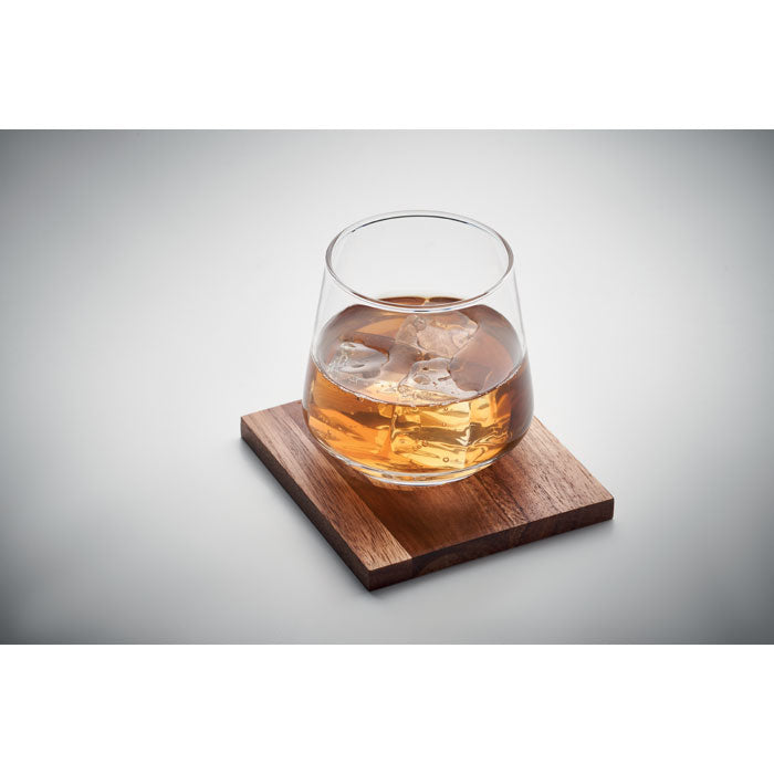 DRINKS Glas mit Untersetzer