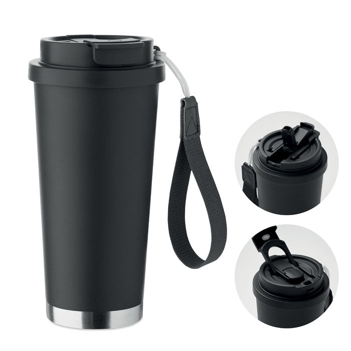 TOPAZ LARGE Doppelwandiger Trinkbecher 500m – Schwarz