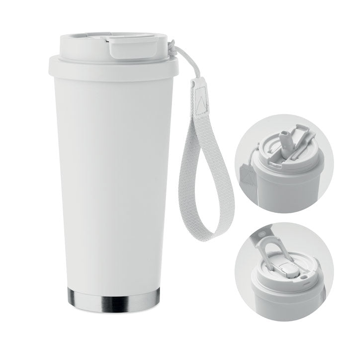 TOPAZ LARGE Doppelwandiger Trinkbecher 500m – Weiß