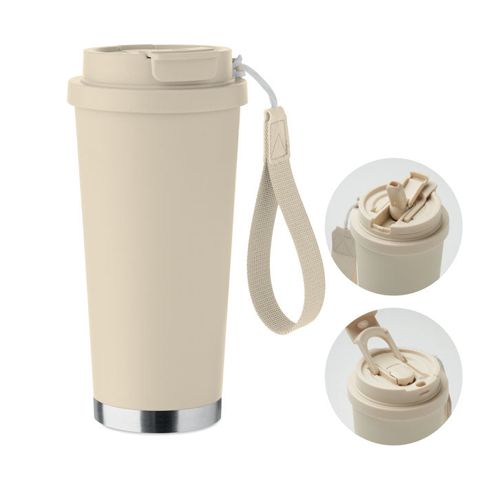 TOPAZ LARGE Doppelwandiger Trinkbecher 500m – Beige