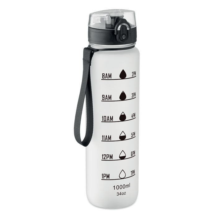 ISFORDEN MARK Sport-Trinkflasche RPET 1L – Transparent Weiß
