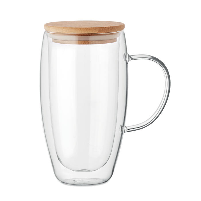 TEROL Doppelwandiger Glasbecher 450ml – Transparent