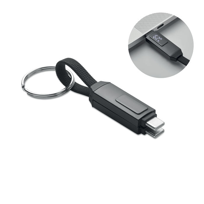 KEYSTO 60W Schlüsselring-Ladekabel – Schwarz