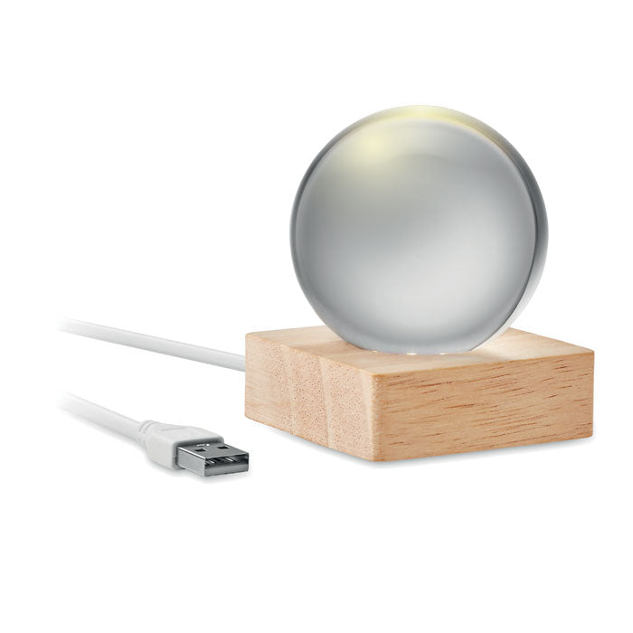 LIGHT LED-Glaskugel – Holz