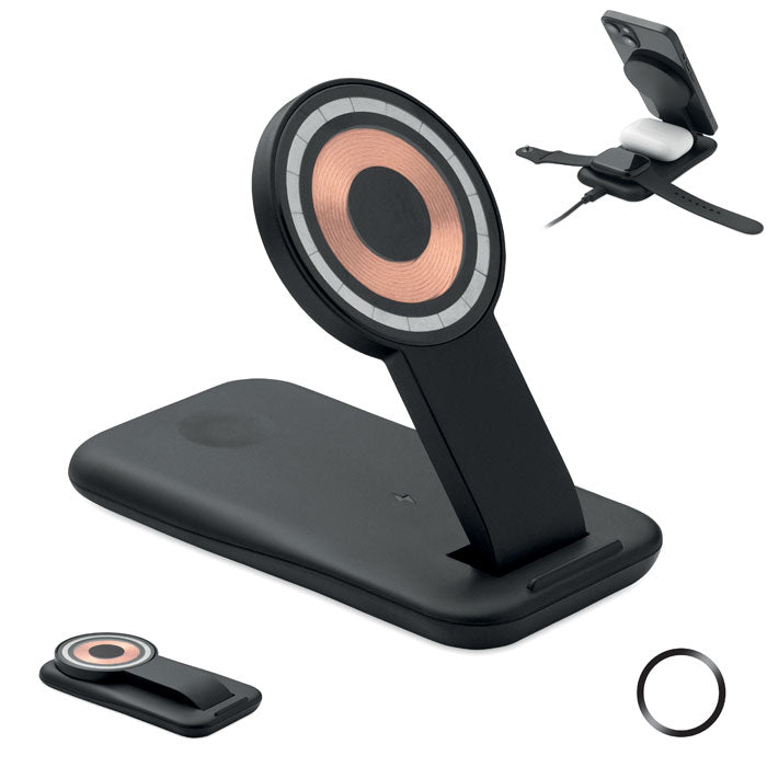 PENDOLESS 3in1 kabellose Ladestation 15W – Schwarz