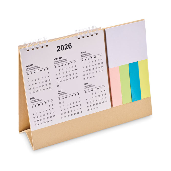 CALENDOO Tischkalender mit Memoblock – Beige