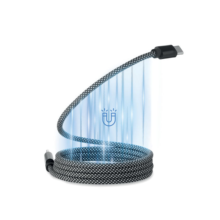 BRAID Magnetisches Kabel RPET – Weiß/schwarz