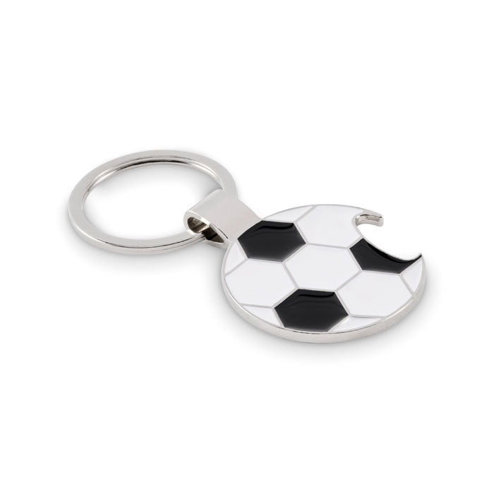 OPEN GOAL Schlüsselring Fußball – Weiß/schwarz