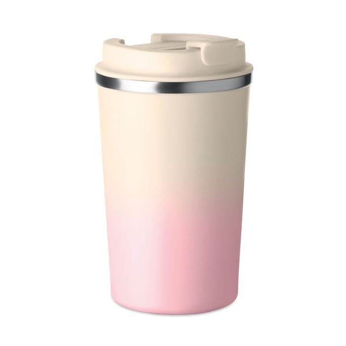 BRACE GRADIENT Doppelwandiger Becher 350 ml – Babyrosa