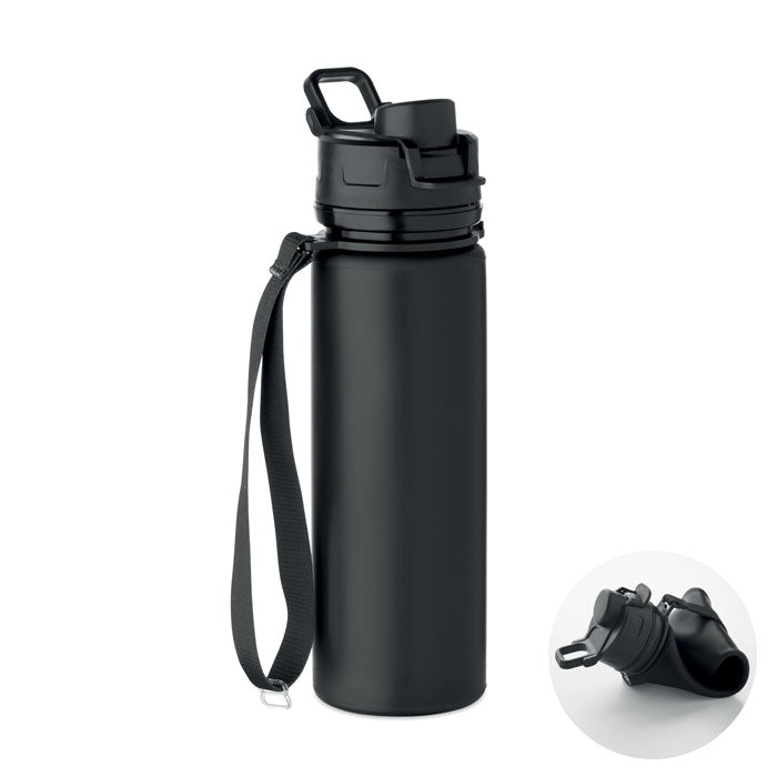 LETT Faltbare Sportflasche Silikon – Schwarz