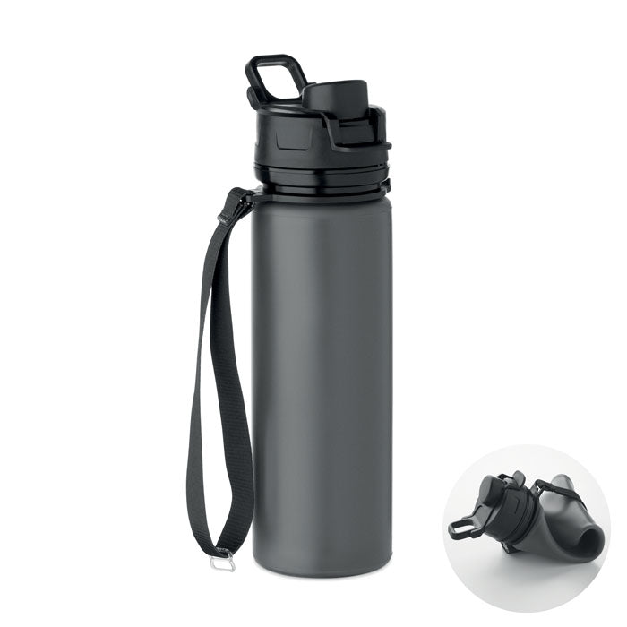LETT Faltbare Sportflasche Silikon – Steingrau