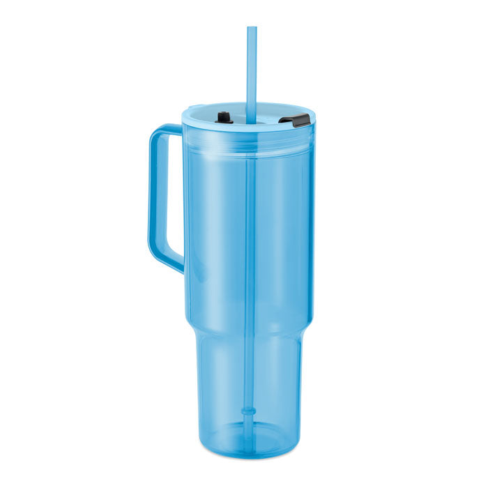 MUGORA Trinkbecher RPET 1200ml – Transparent Hellblau