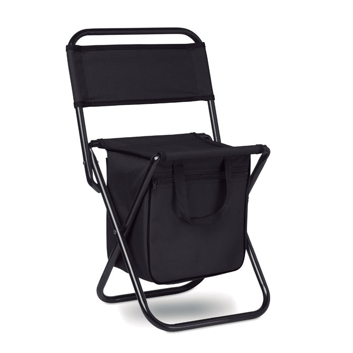 SIT & DRINK Klappstuhl mit Kühltasche – Schwarz