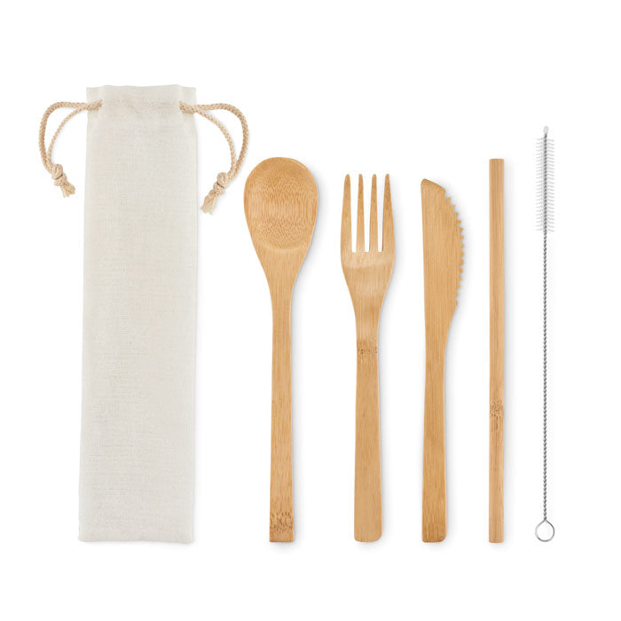 SETSTRAW Besteck-Set Bambus – Beige