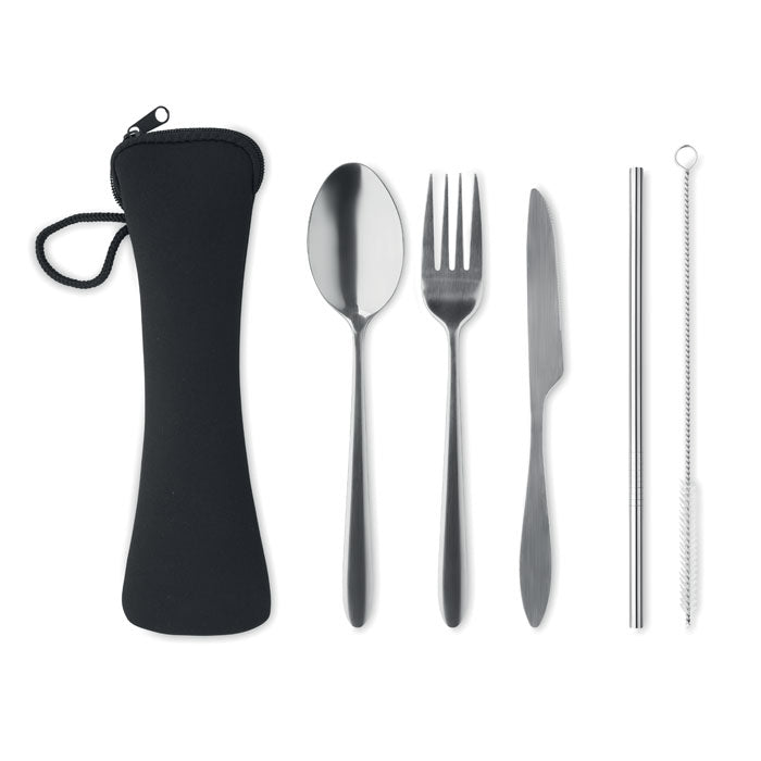 5 SERVICE Besteck-Set Edelstahl – Schwarz