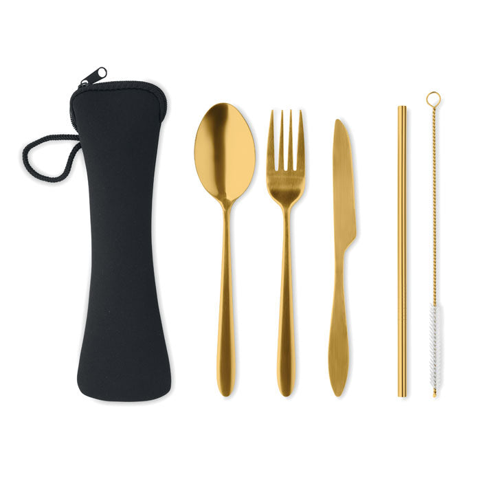 5 SERVICE Besteck-Set Edelstahl – Golden
