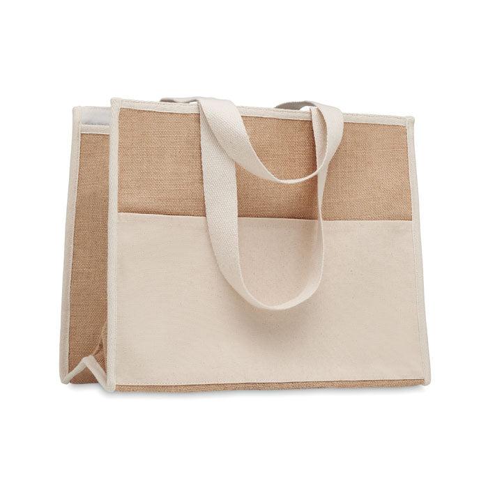 CAMPO DE GELI Jute-Canvas Shopping Tasche – Beige