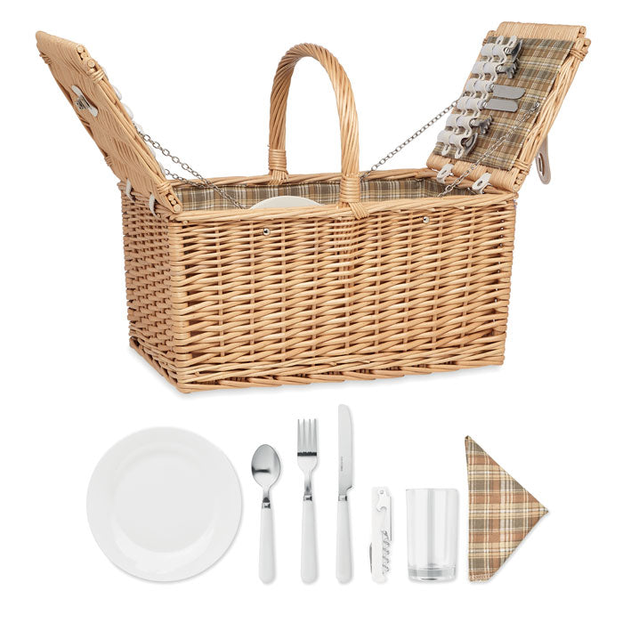 MIMBRE PLUS Picknickkorb aus Korbweide – Holz