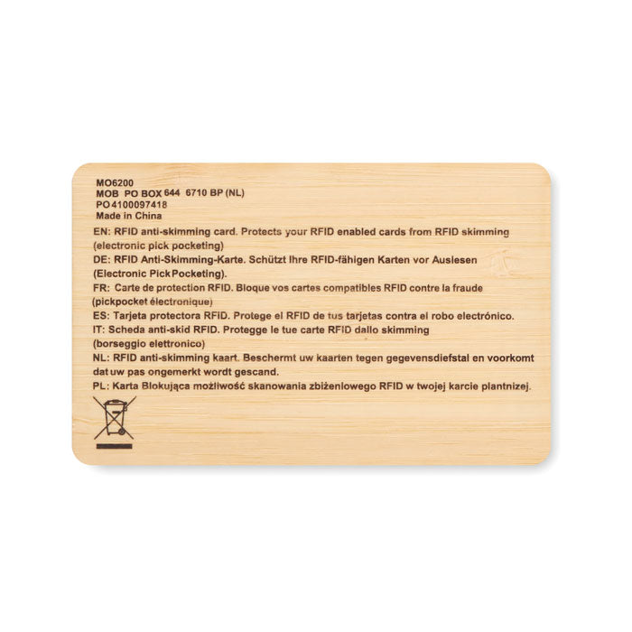 CUSTOS + RFID Karte aus Bambus