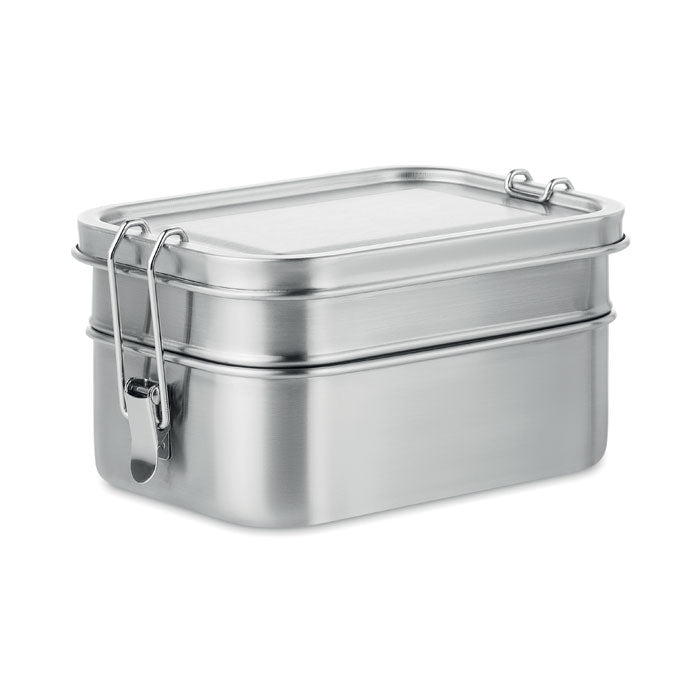 DOUBLE CHAN Lunchbox aus Edelstahl – Mattsilber