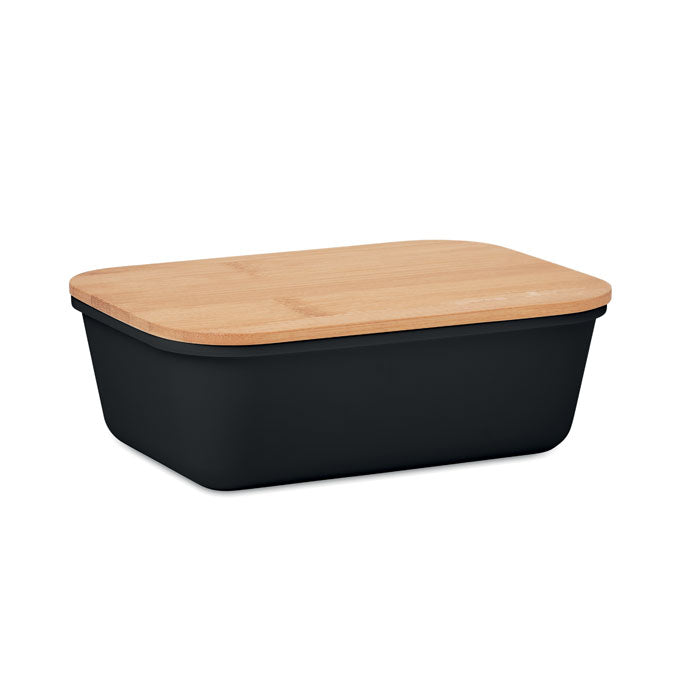THURSDAY Lunchbox mit Bambus-Deckel – Schwarz