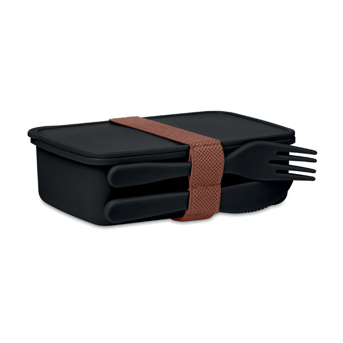 SUNDAY Lunchbox mit Besteck – Schwarz