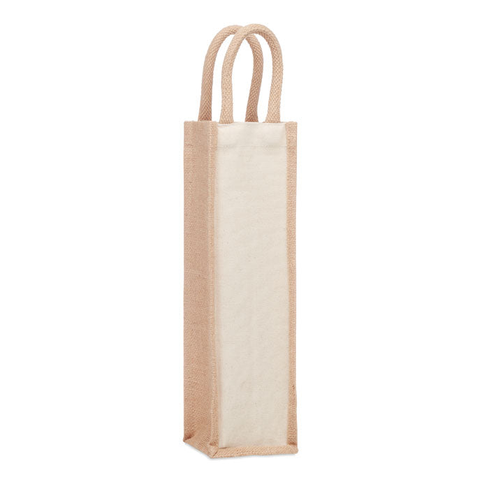 CAMPO DI VINO Flaschen-Geschenktasche Jute – Beige