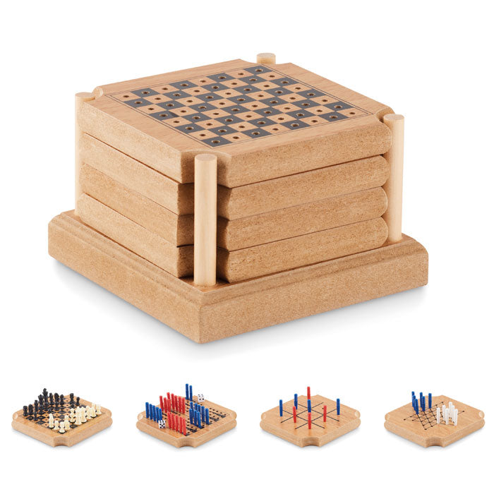 COASTGAME Untersetzer-Set mit Spielen – Holz