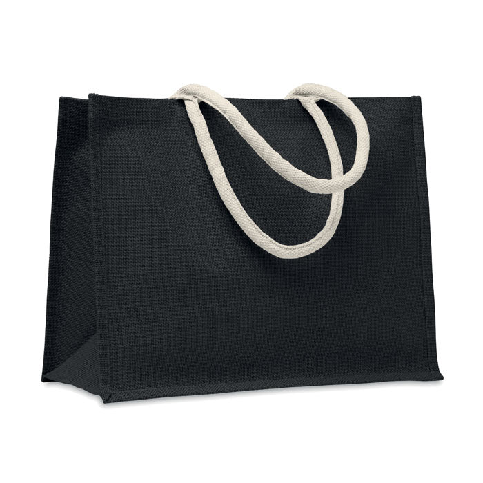 AURA Einkaufstasche Jute – Schwarz