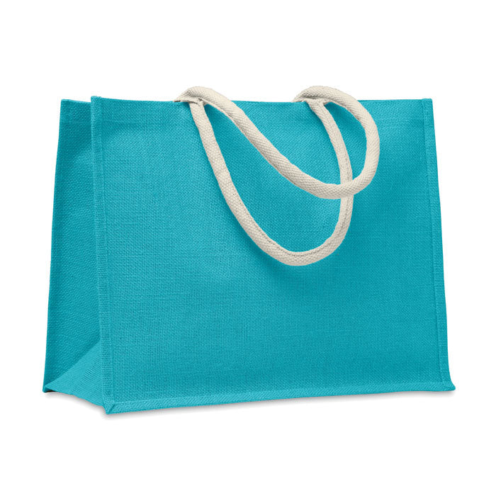 AURA Einkaufstasche Jute – Türkis