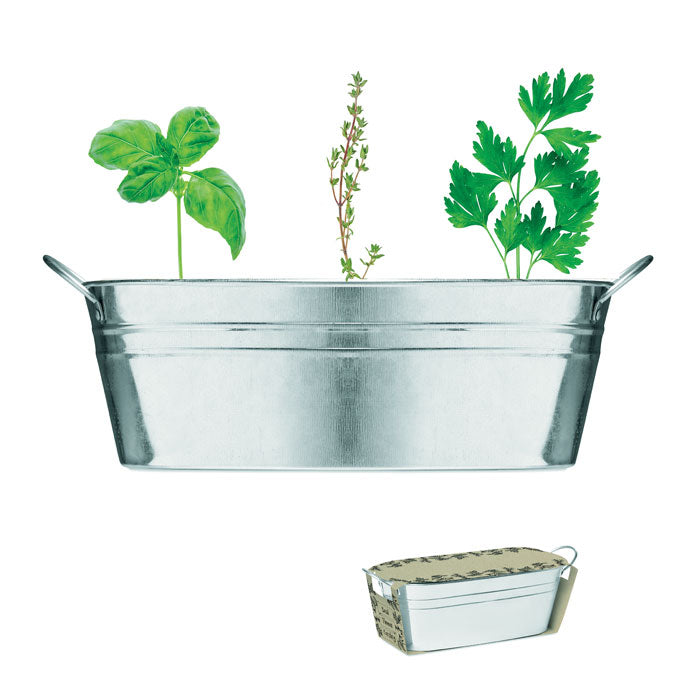 MIX SEEDS Zink-Pflanzkübel – Mattsilber