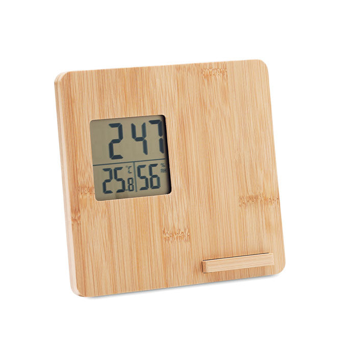 FERREL Tischuhr mit Ladestation – Holz