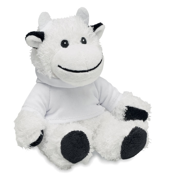 MANNY Plüsch-Kuh mit Hoody – Weiß