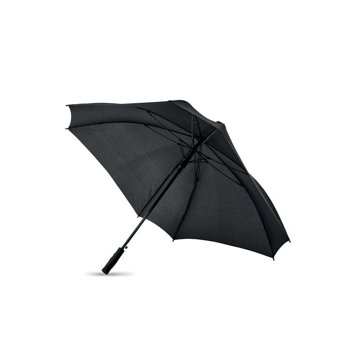 COLUMBUS 27" Regenschirm, quadratisch – Schwarz