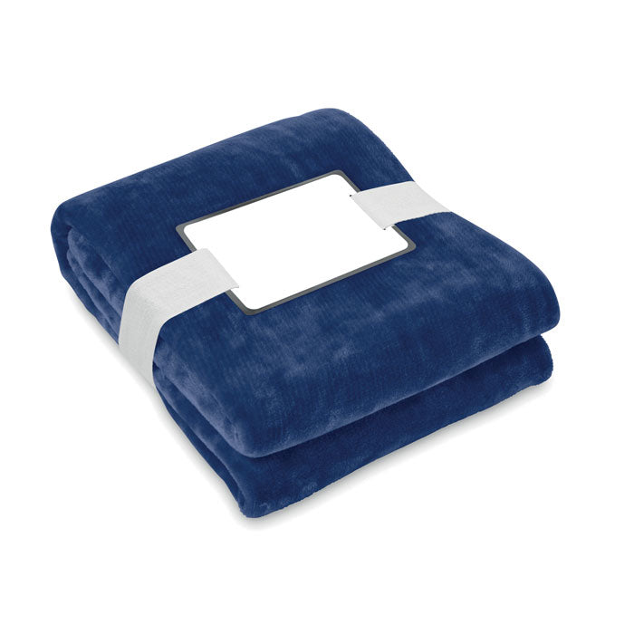 LOGAN RPET-Flanell Fleece-Decke – Blau