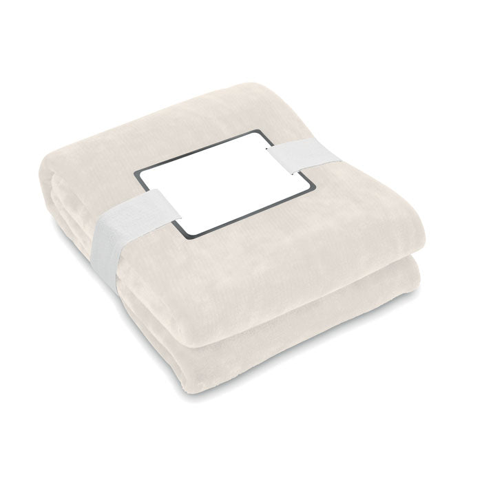 LOGAN RPET-Flanell Fleece-Decke – Beige