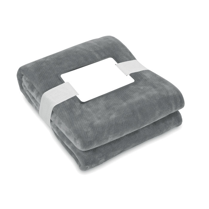 LOGAN RPET-Flanell Fleece-Decke – Steingrau