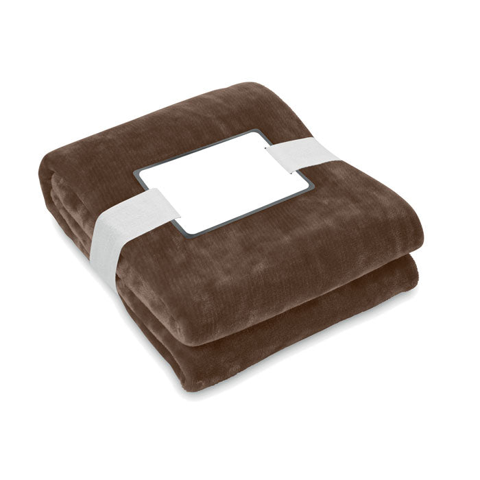 LOGAN RPET-Flanell Fleece-Decke – Schokolade