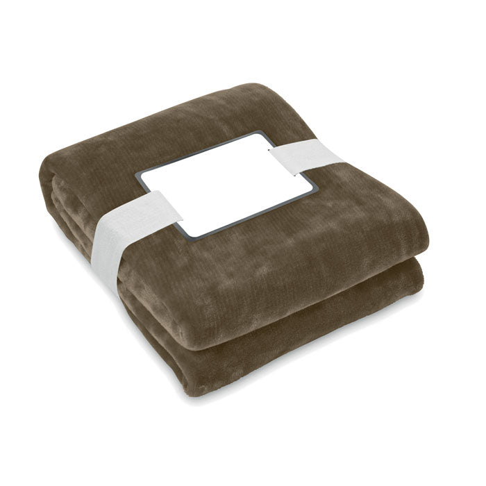 LOGAN RPET-Flanell Fleece-Decke – Erde