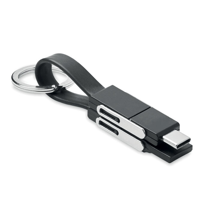 KEY C Schlüsselanhänger 4in1 Kabel – Schwarz