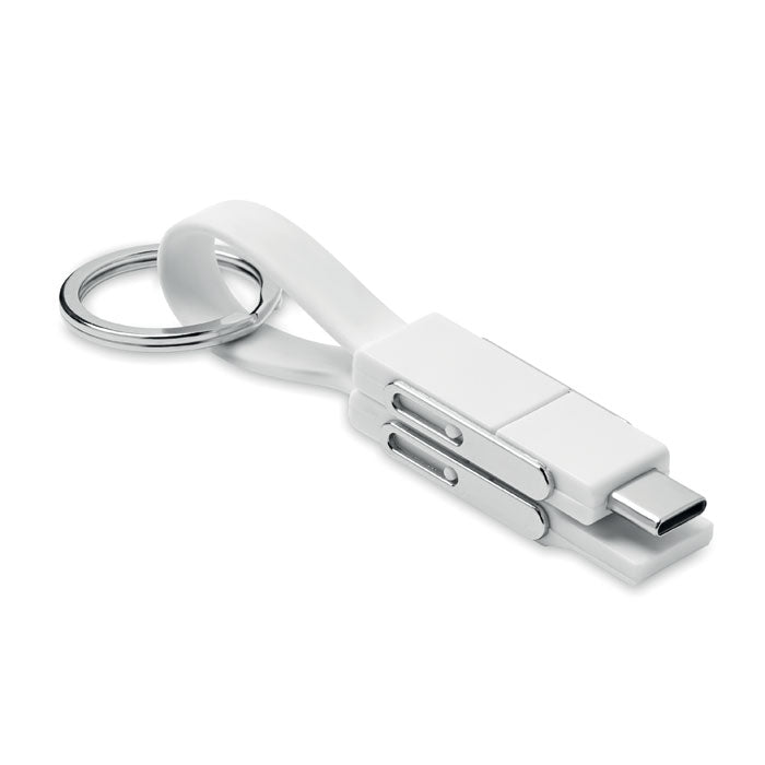 KEY C Schlüsselanhänger 4in1 Kabel – Weiß