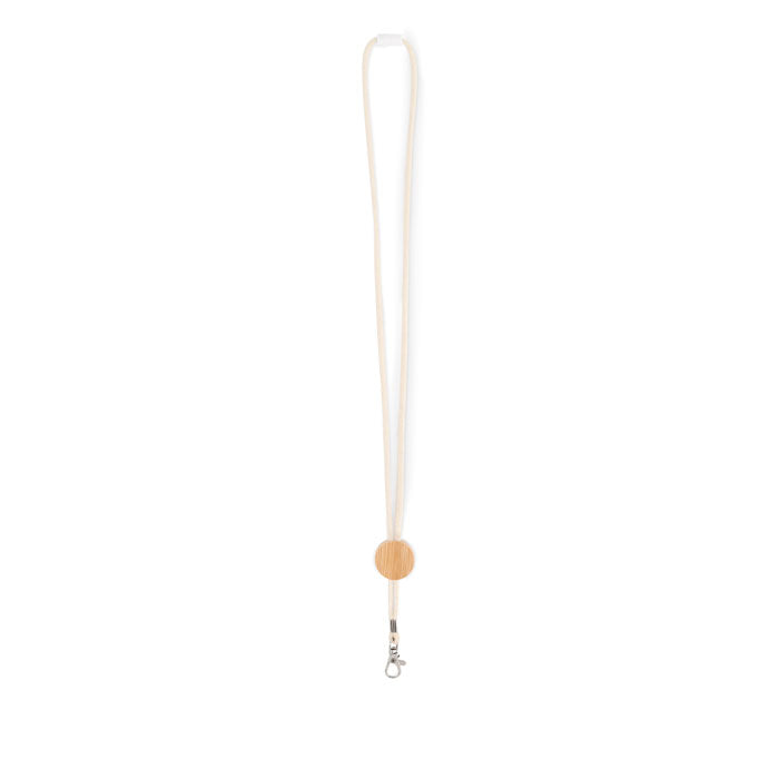 Lanyard mit Metallkarabiner – Beige
