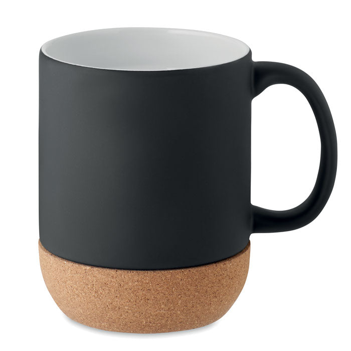 MATT Kaffeebecher mit Kork 300 ml – Schwarz