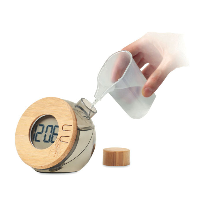 DROPPY LUX Wasserbetriebene LCD-Uhr – Transparent Grau