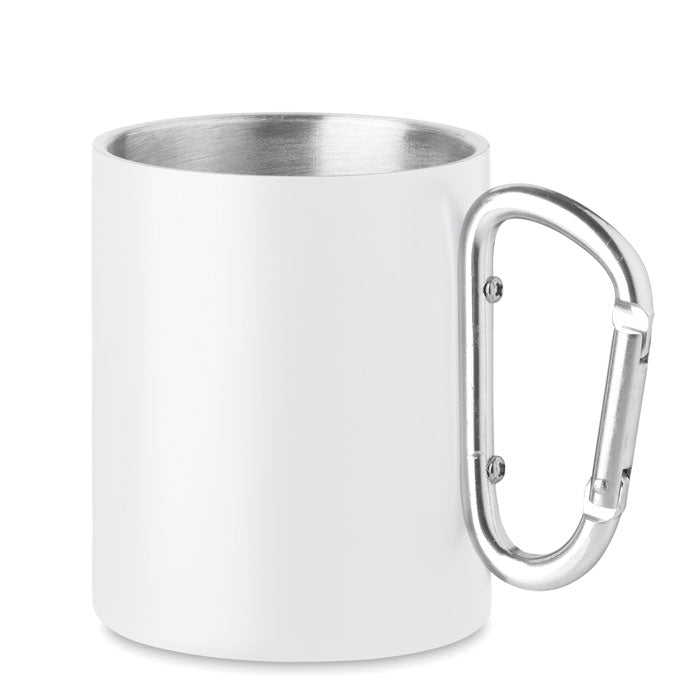 TRUMBA Trinkbecher mit Karabiner – Weiß